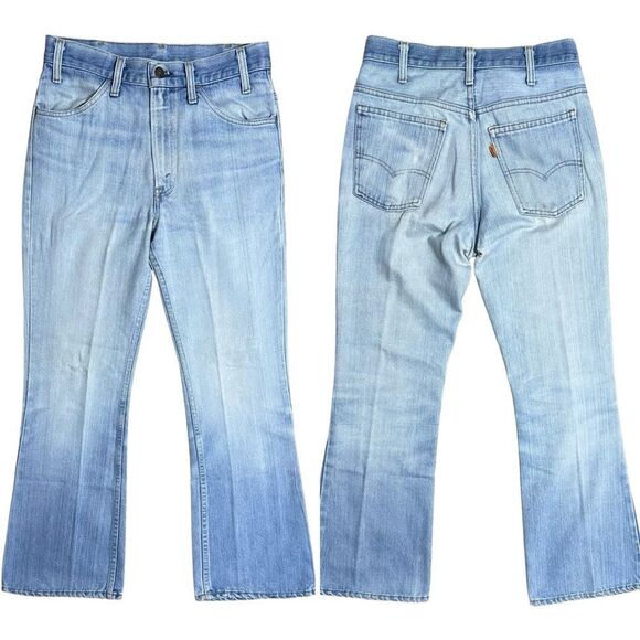 VINTAGE Levi's Orange Tab High Rise Wide Leg Light Wash Jeans, SZ 29x28 - Picture 1 of 8